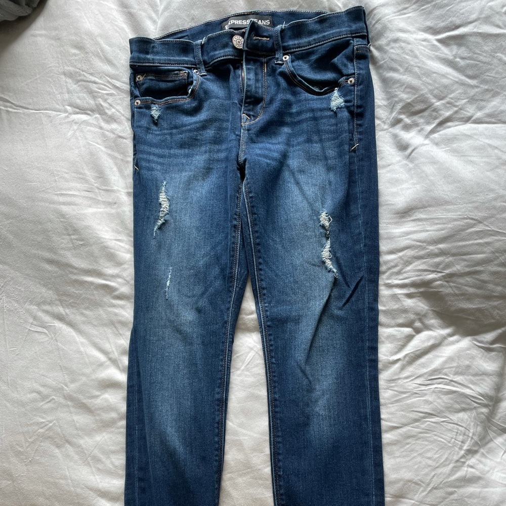 Express Jeans size 4R Blue Legging Mid Rise